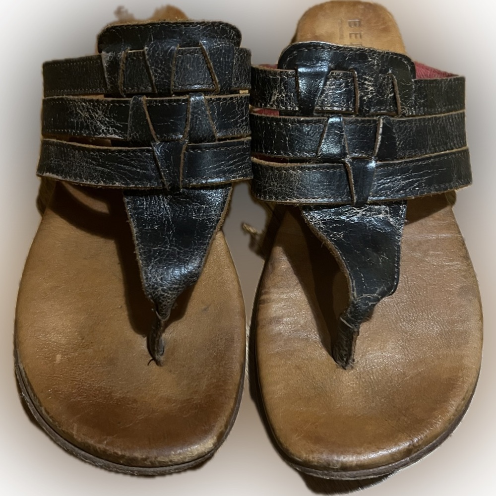 Bed Stu distressed black leather sandals.  Lightly used in great shape.